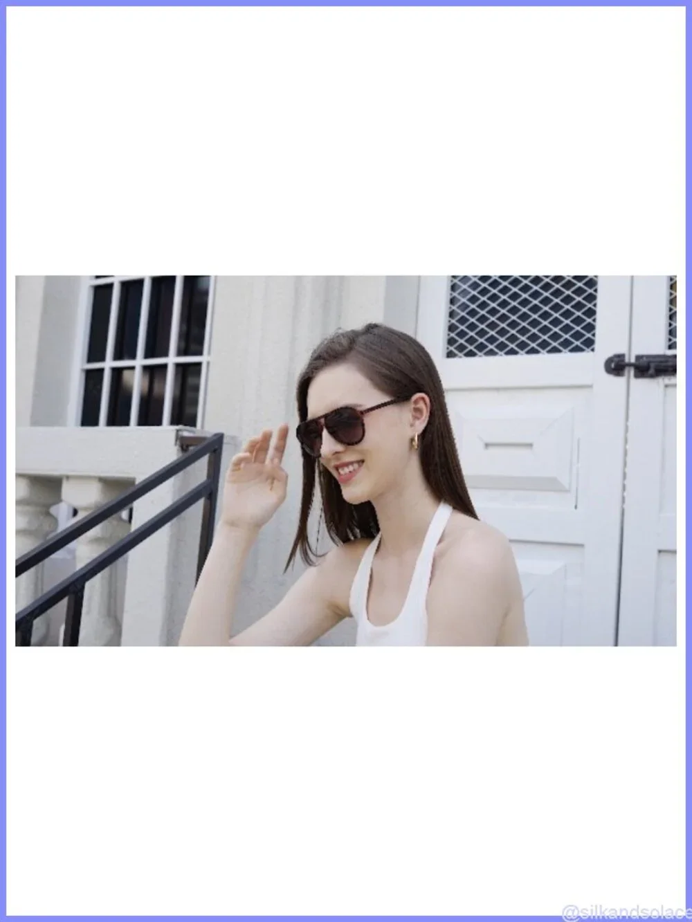 Retro Aviator Sunglasses UV400 Protection Double Bridge Half Frame
